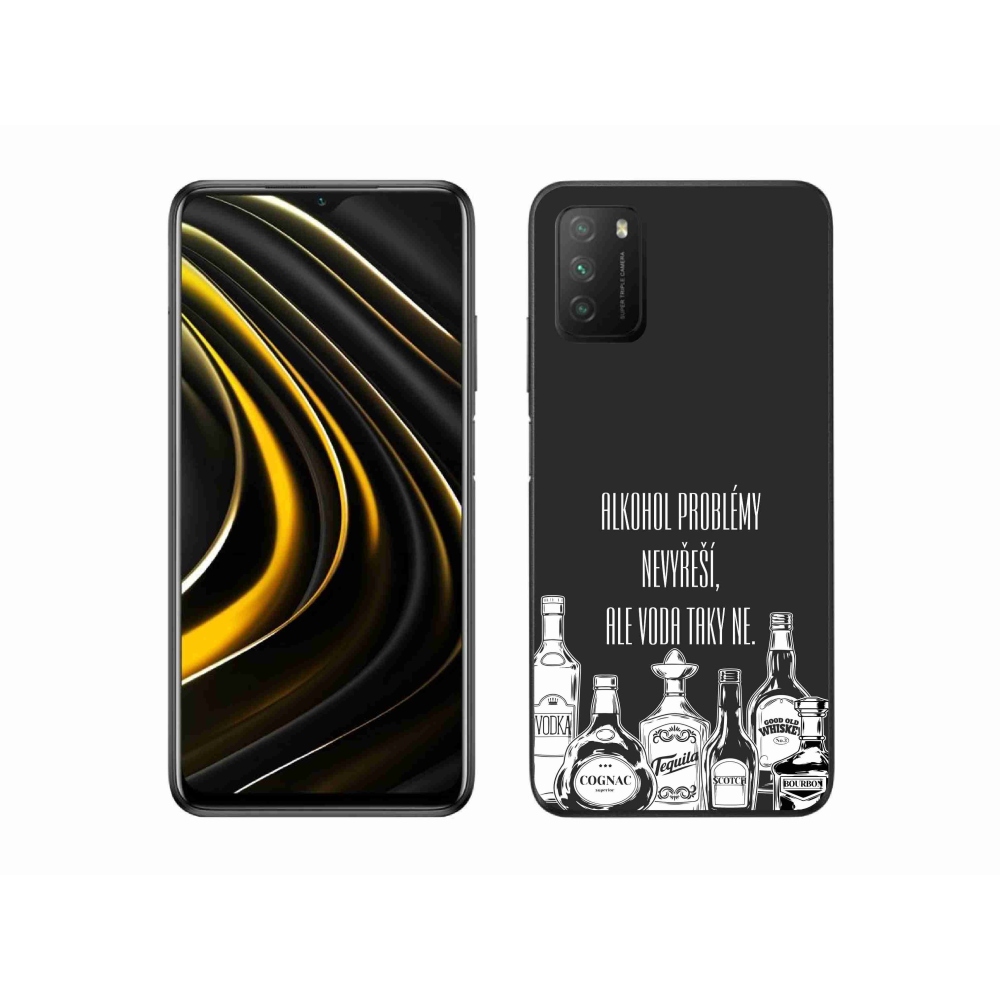 Gélový kryt mmCase na Xiaomi Poco M3 - vtipný text čierne pozadie