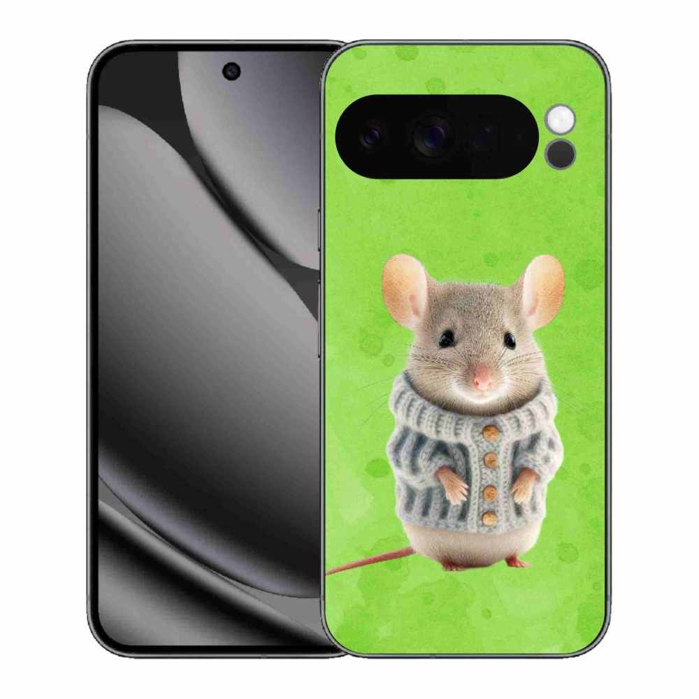 Gélový kryt mmCase na Google Pixel 10 Pro XL - myška vo svetri