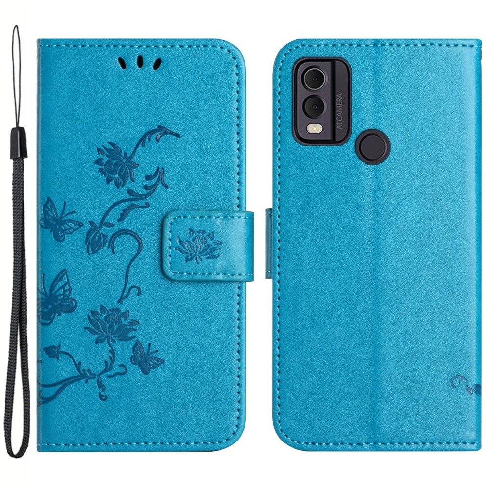 Flower knižkové púzdro na Nokia C22 - modré