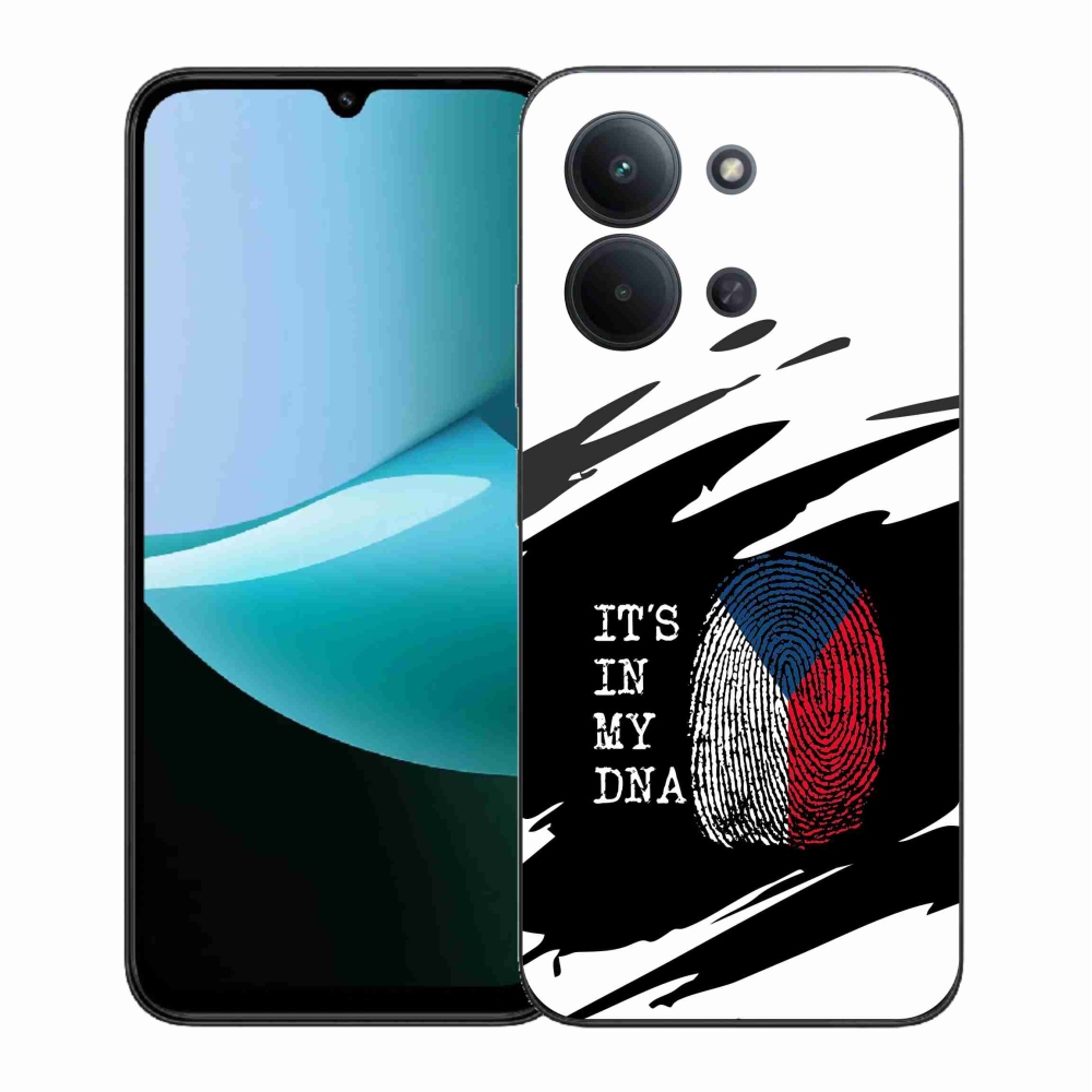Gélový kryt mmCase na Xiaomi Redmi 15C 4G (171mm)/Poco C85 4G (171mm) - vlajka odtlačok prsta čiernobiele pozadie
