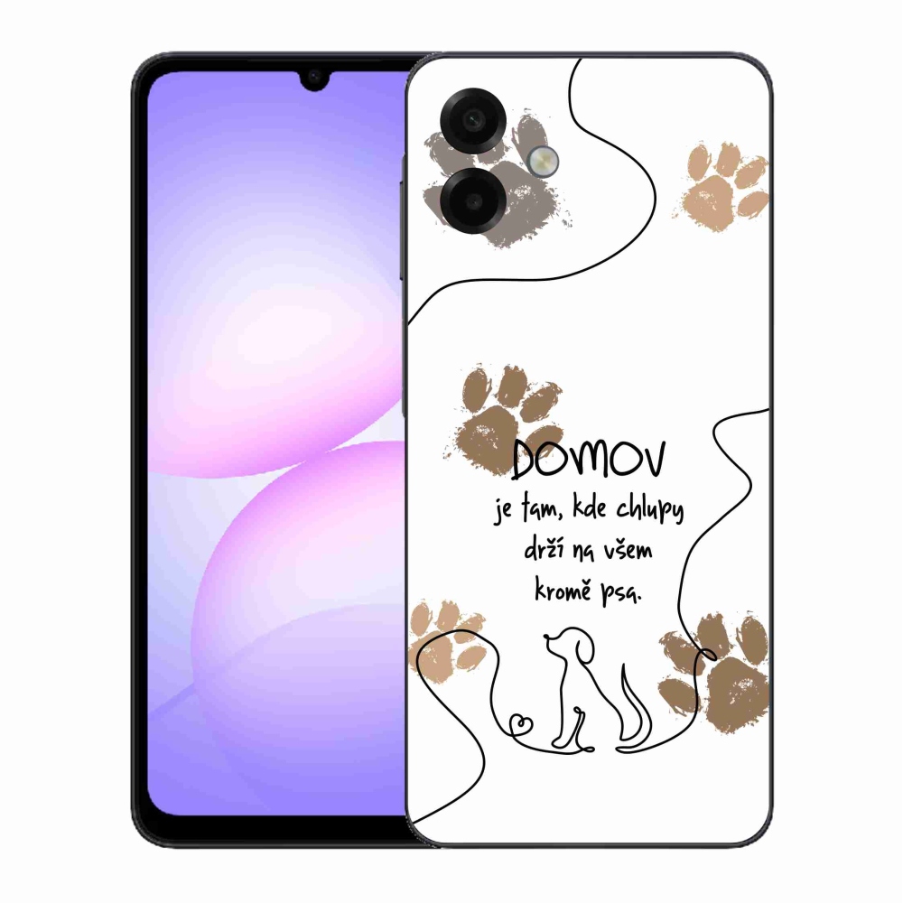 Gélový kryt mmCase na Samsung Galaxy A07 4G - psie motív biele pozadie
