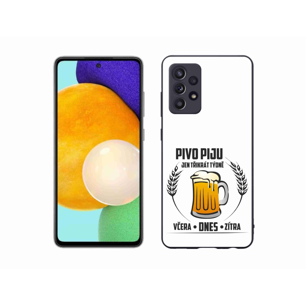 Gélový kryt mmCase na Samsung Galaxy A52s 5G - pivný motív biele pozadie