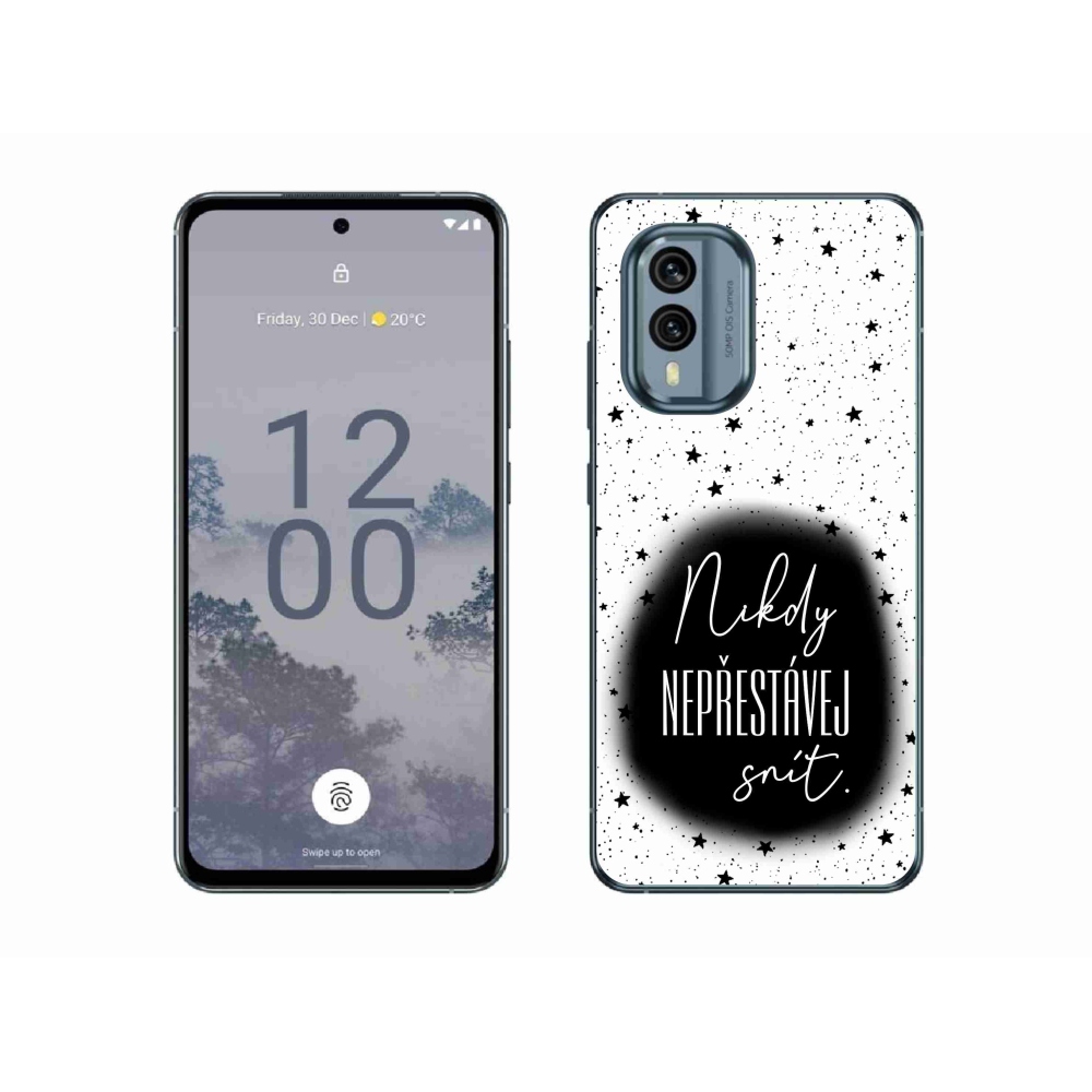 Gélový kryt mmCase na Nokia X30 5G - citát 1 čiernobiele pozadie