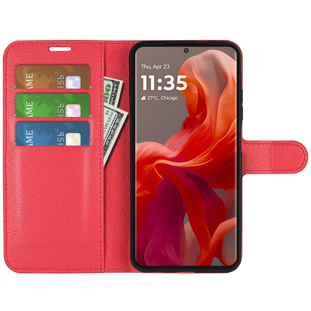 Litchi knižkové púzdro na Motorola Moto G85 5G - červené
