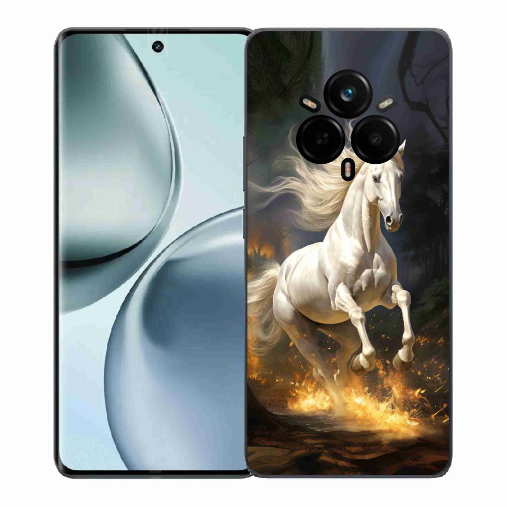 Gélový kryt mmCase na Realme 14 Pro+ 5G - biely kôň 2
