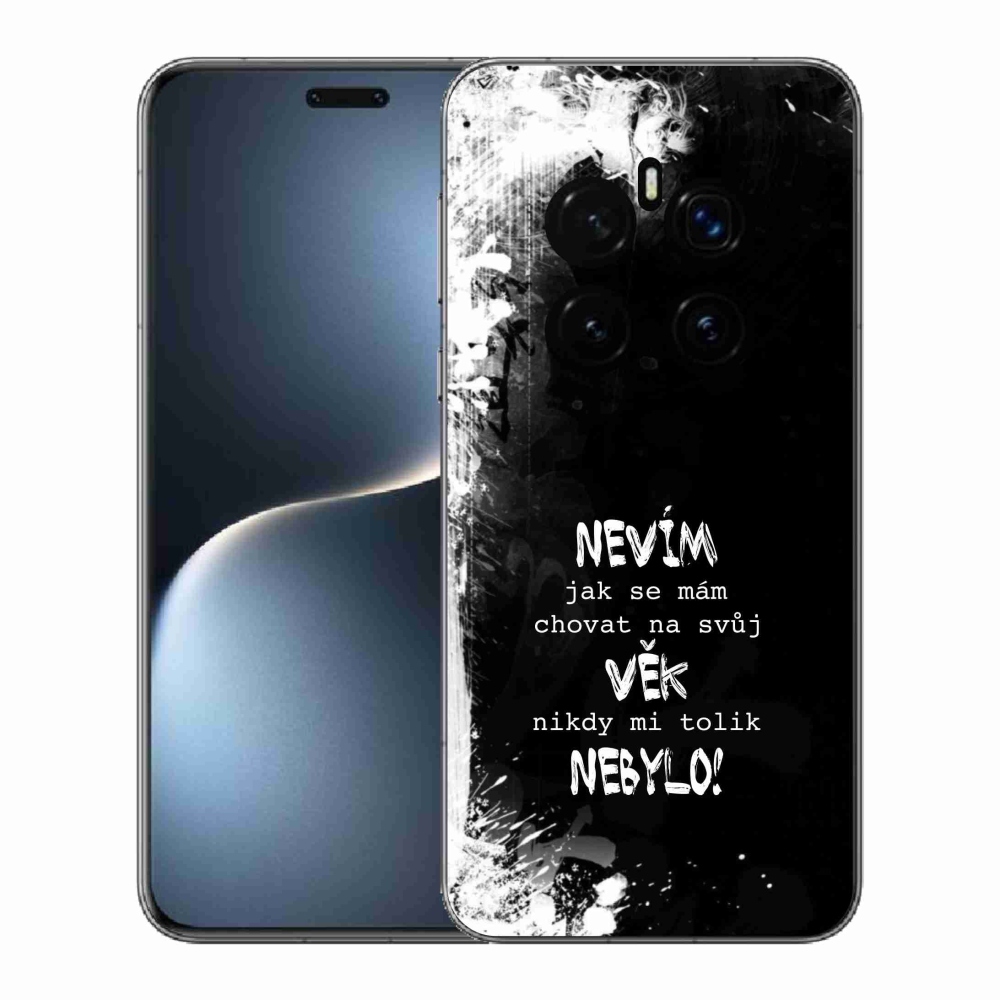 Gélový kryt mmCase na Honor Magic 7 Pro 5G - vtipný text 14 čierne pozadie