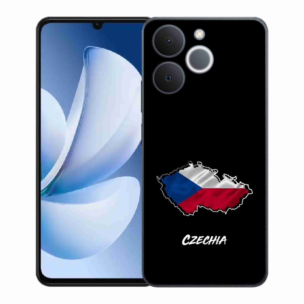 Gélový kryt mmCase na Realme Note 70T - Czechia čierne pozadie