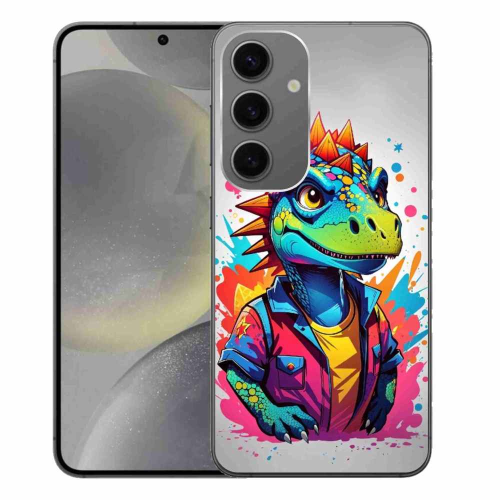 Gélový kryt mmCase na Samsung Galaxy S24+ - farebný dinosaurus