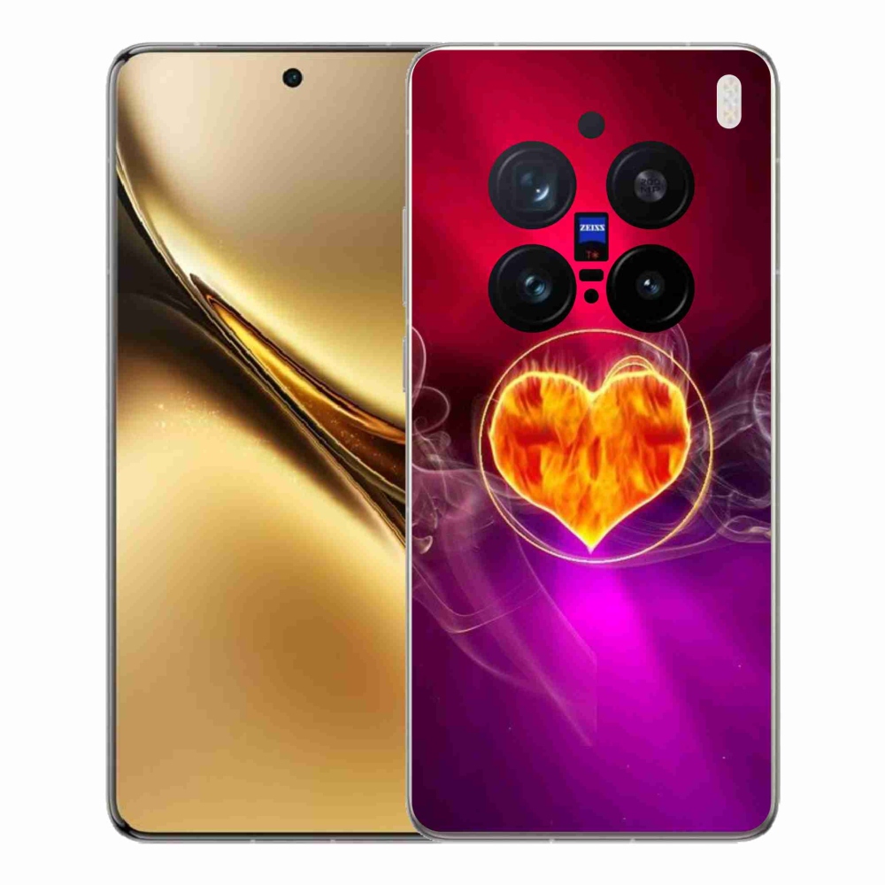 Gélový kryt mmCase na Vivo X200 Pro 5G - ohnivé srdce