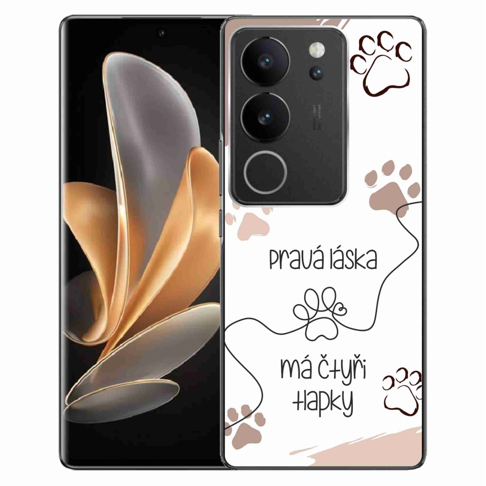 Gélový kryt mmCase na Vivo V29 5G - psí motív 1 biele pozadie