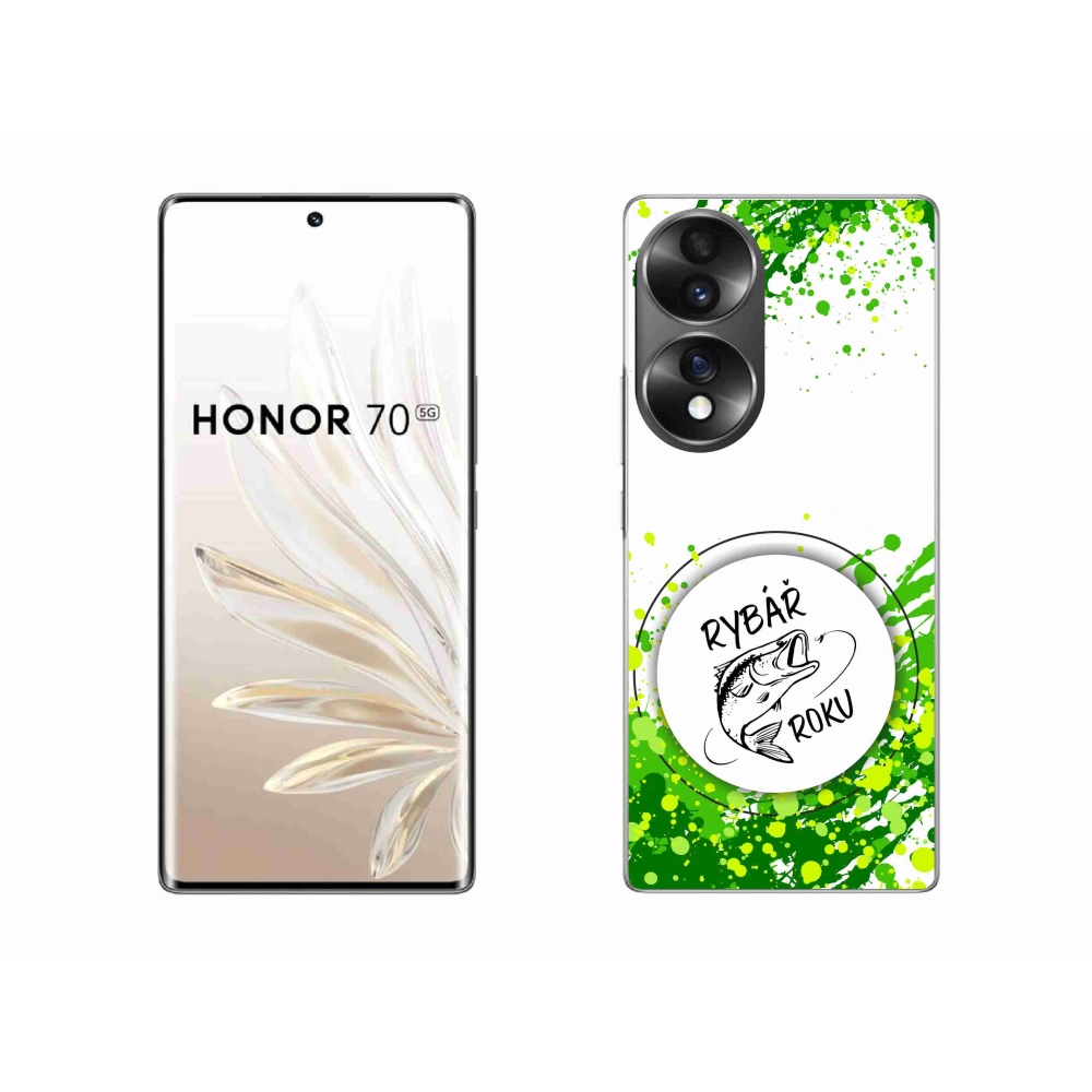 Gélový kryt mmCase na Honor 70 - rybár roku biele pozadie