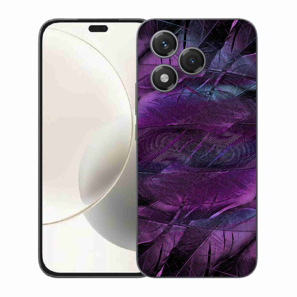 Gélový kryt mmCase na Honor 400 Lite - fialové pierka