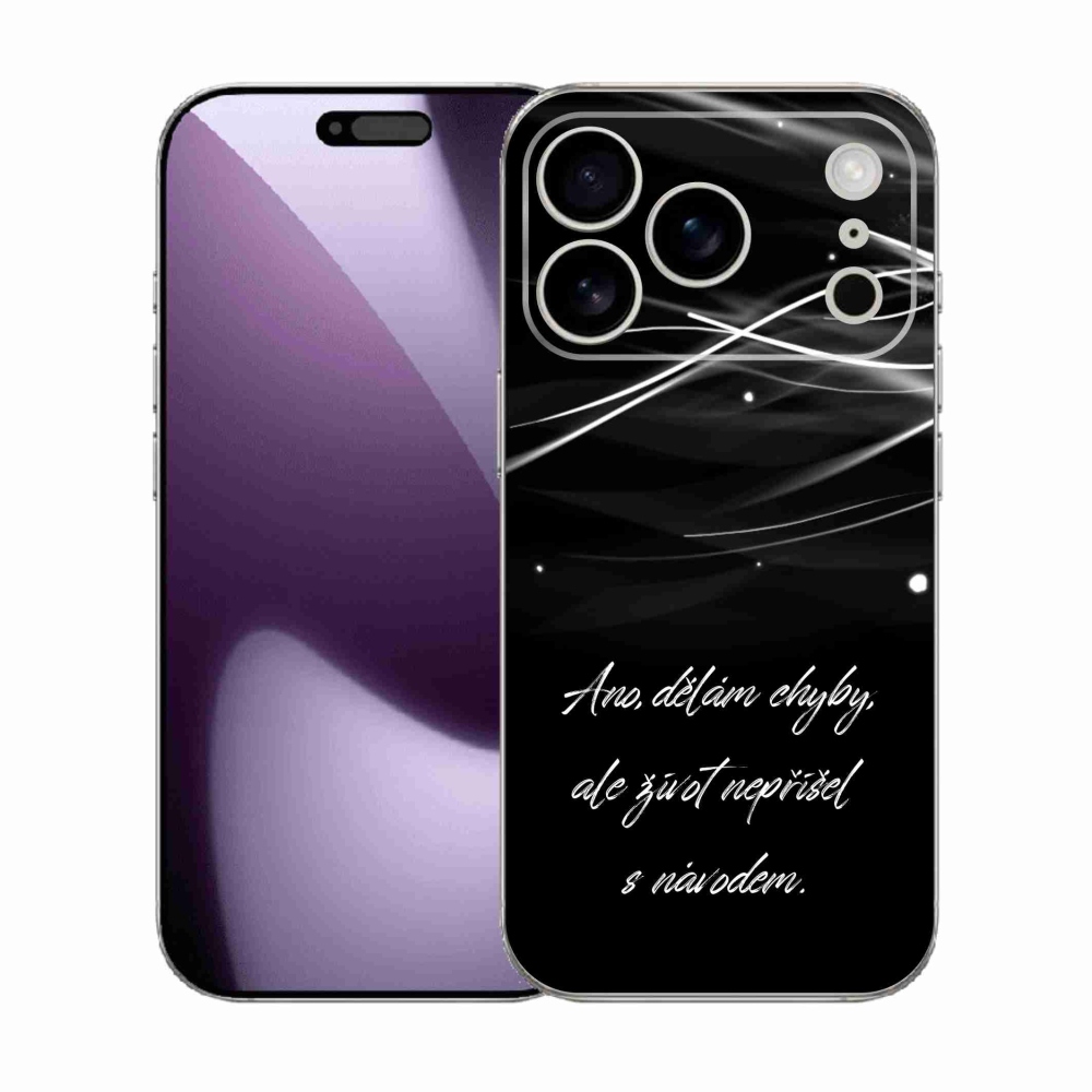 Gélový kryt mmCase na iPhone 17 Pro - citát čierne pozadie