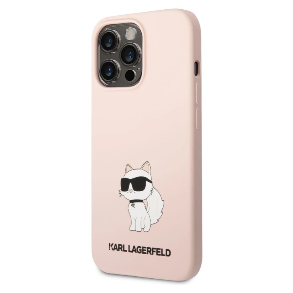 Karl Lagerfeld Liquid Silicone Choupette NFT kryt iPhone 13 Pro Max ružový