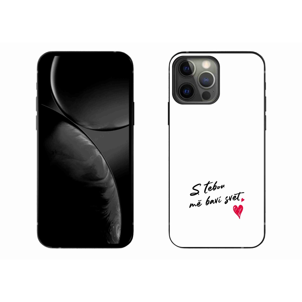 Gélový kryt mmCase na iPhone 13 Pro Max 6.7 - zamilovaný text 1 biele pozadie