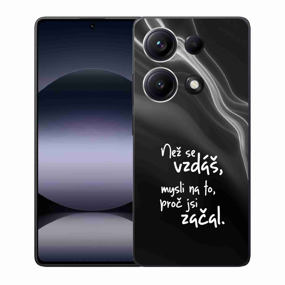 Gélový kryt mmCase na Xiaomi Redmi Note 14S - citát 2 čierne pozadie