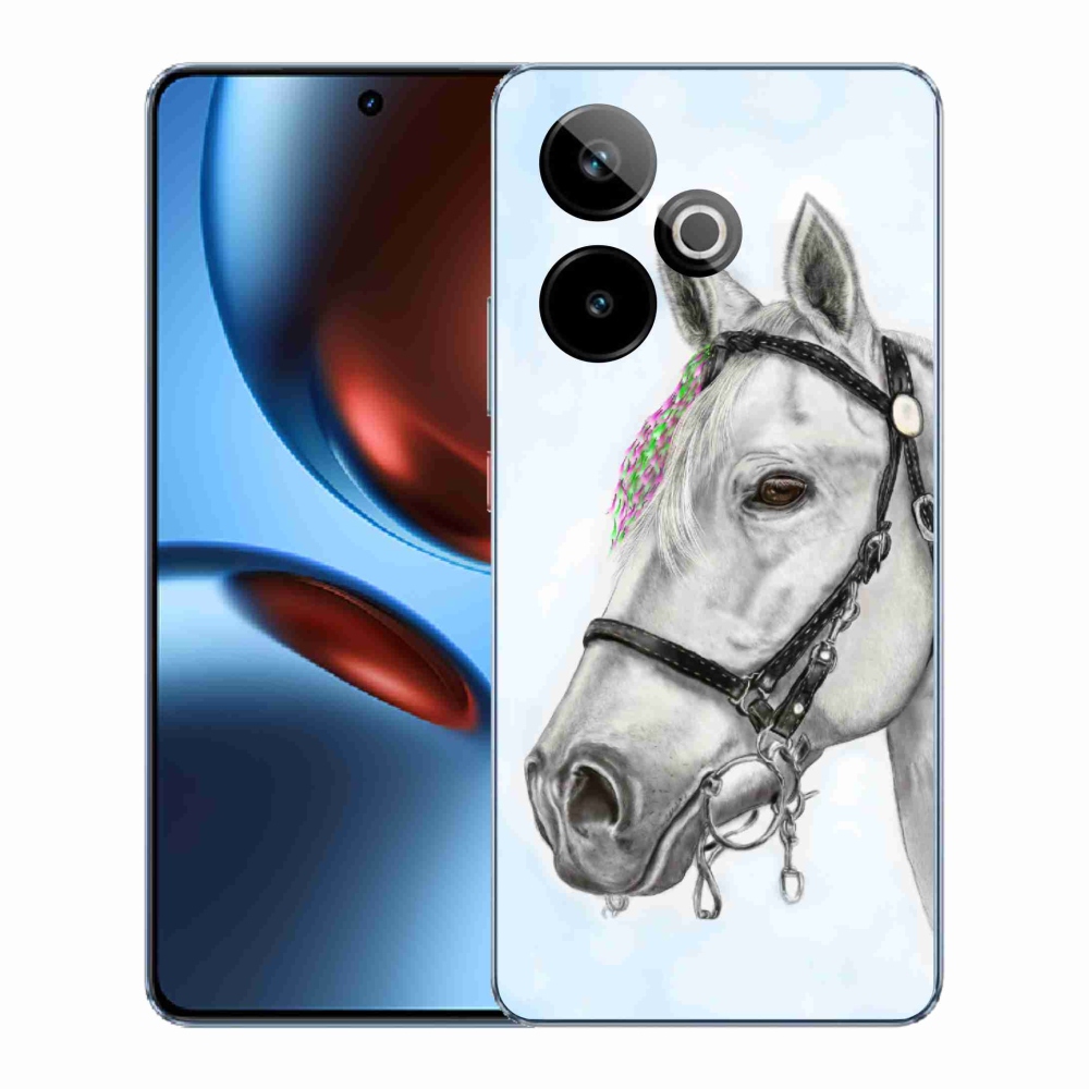 Gélový kryt mmCase na Realme GT 7 5G/GT 7T 5G - biely kôň 1