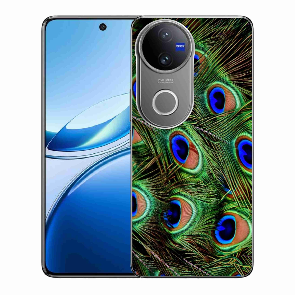 Gélový kryt mmCase na Vivo V50 5G - pávie perie