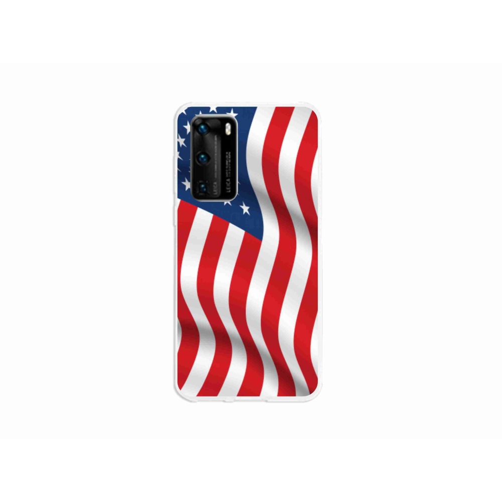 Gélový kryt mmCase na mobil Huawei P40 - USA vlajka