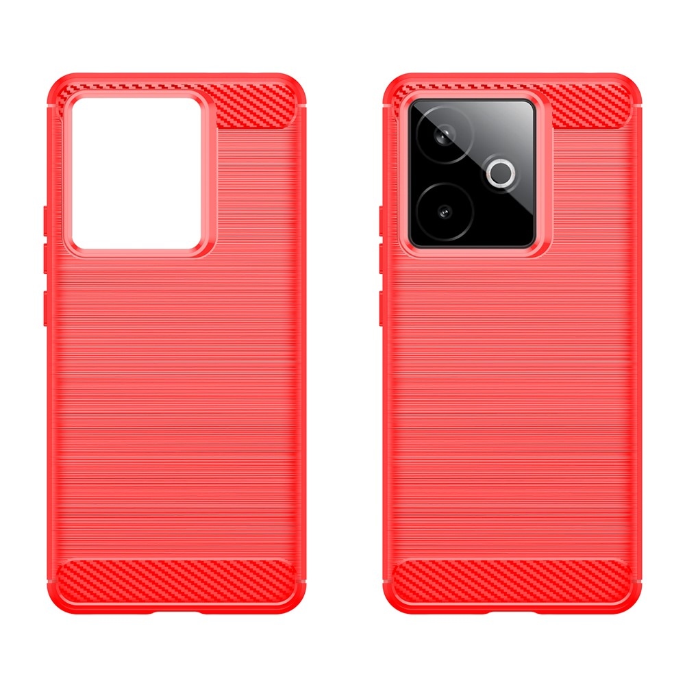 Carbon odolný gélový obal na Realme GT 7 5G/GT 7T 5G - červený