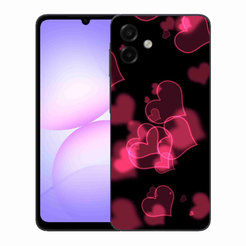 Gélový kryt mmCase na Samsung Galaxy A07 4G - červená srdiečka