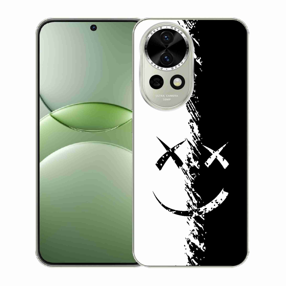 Gélový kryt mmCase na Huawei Nova 13 5G - čiernobiely smajlík