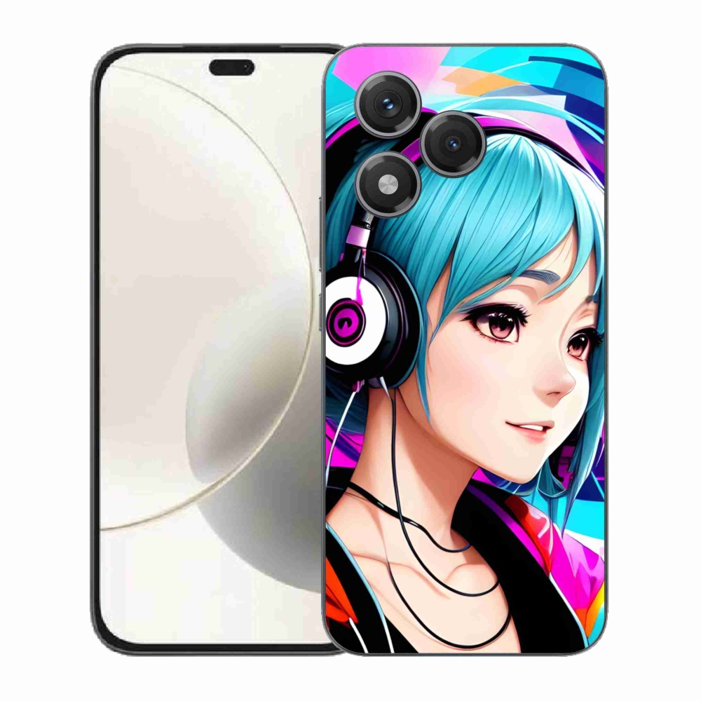 Gélový kryt mmCase na Honor 400 Lite - dievča so slúchadlami