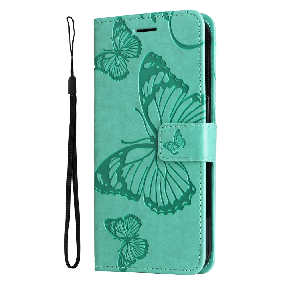 Big Butterfly knižkové púzdro na Samsung Galaxy A06 4G - modrozelené