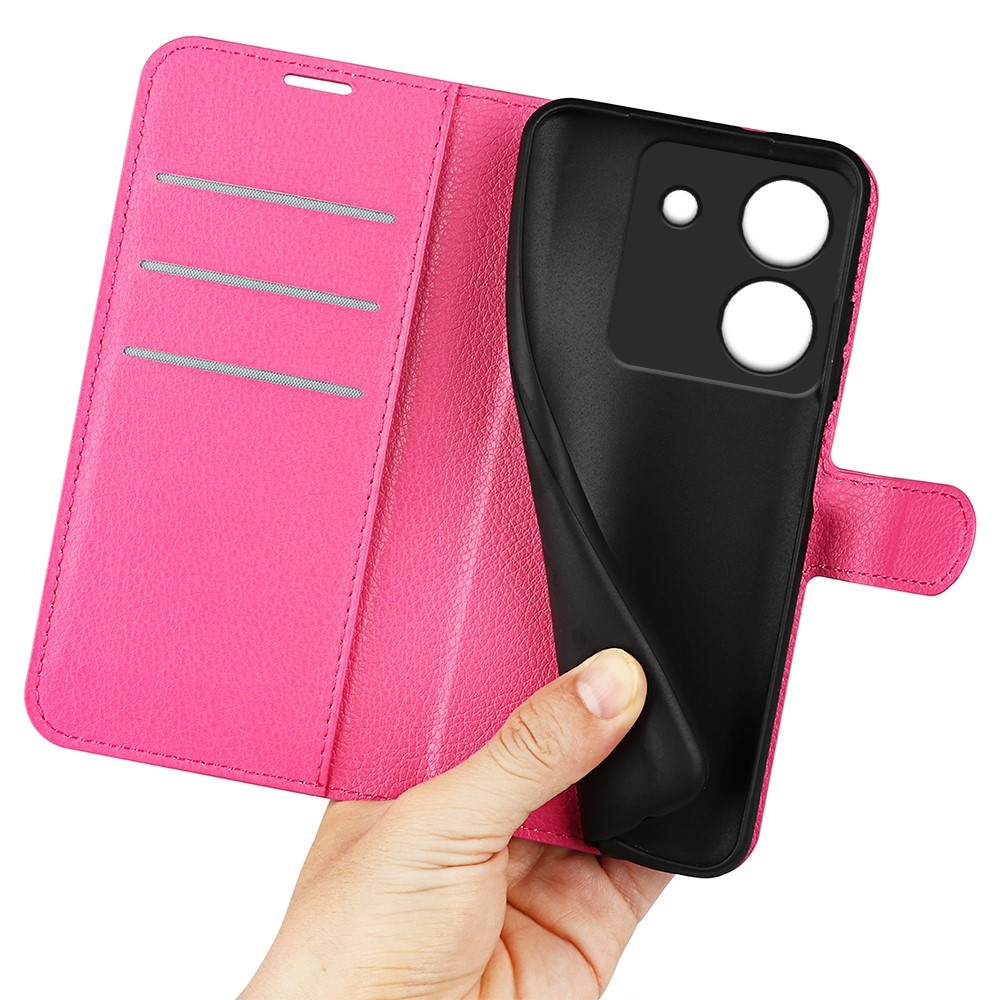 Litchi knižkové púzdro na Xiaomi Poco M7 Pro 5G - rose