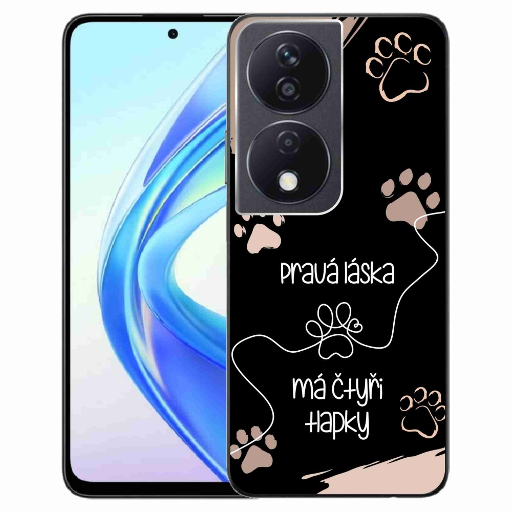 Gélový kryt mmCase na Honor X7b/Honor 90 Smart - psí motív 1 čierne pozadie