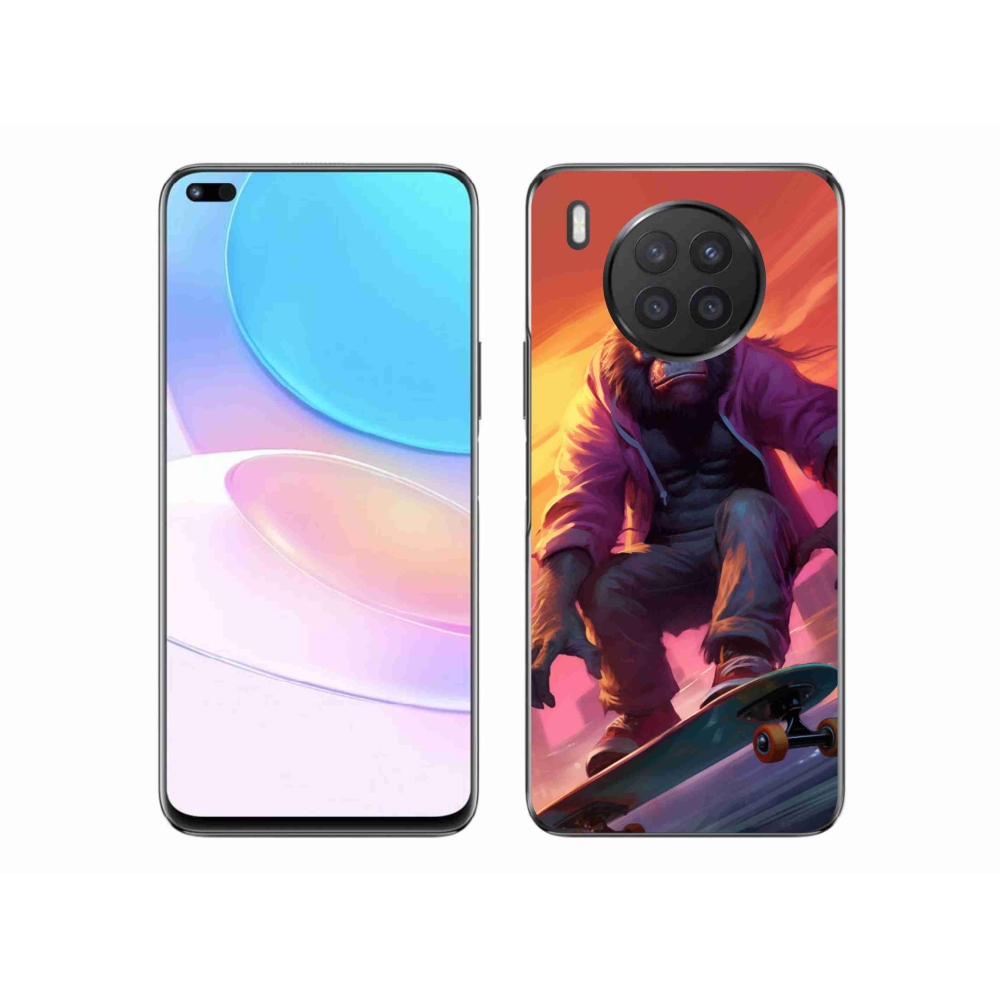 Gelový kryt mmCase na Huawei Nova 8i - gorila na skateboardu