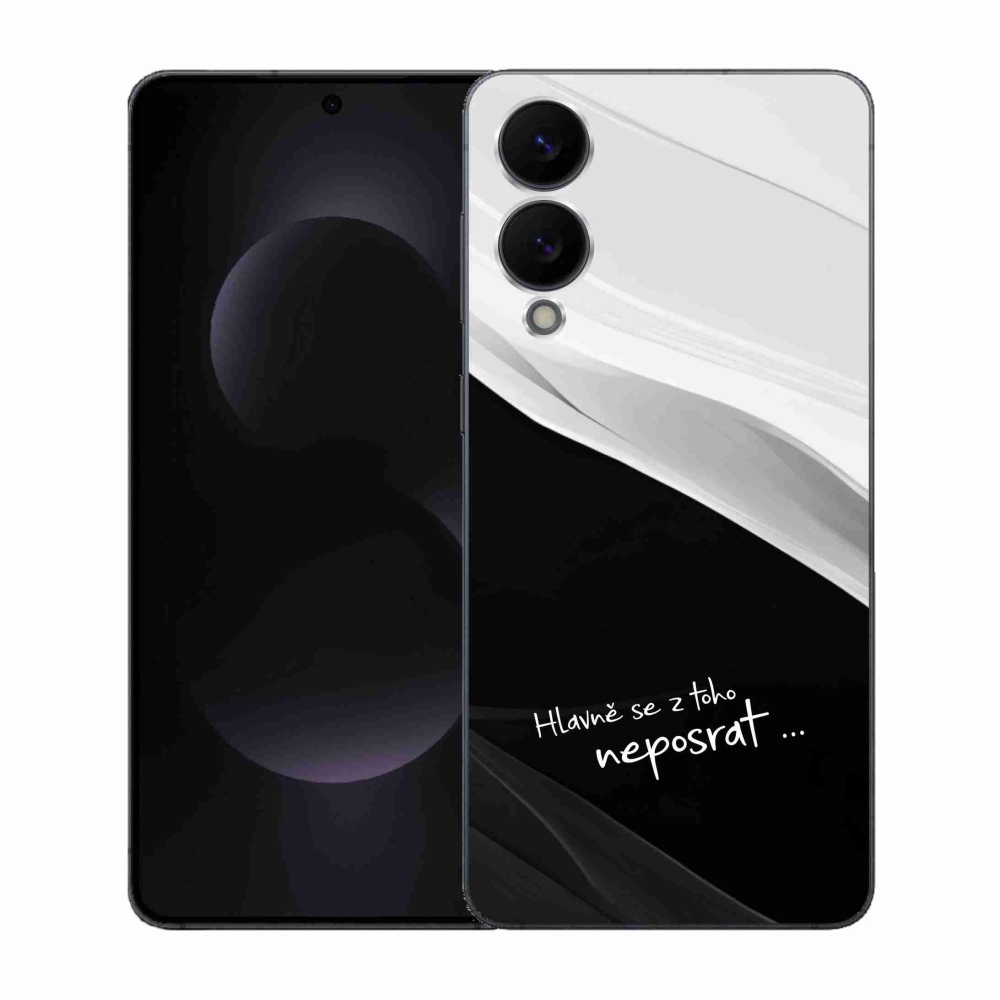 Gélový kryt mmCase na Samsung Galaxy S25 Edge - vtipný text 13 čiernobiele pozadie