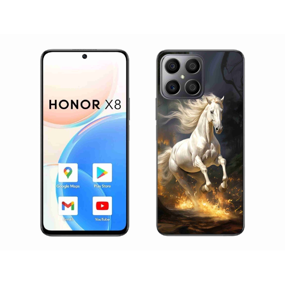 Gélový kryt mmCase na Honor X8 - biely kôň 2