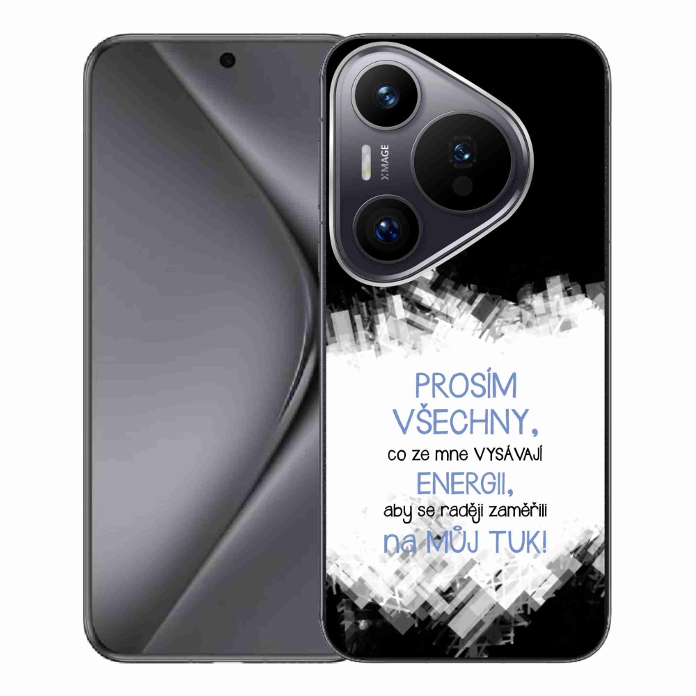 Gélový kryt mmCase na Huawei Pura 70 Pro - vtipný text 1 modrý