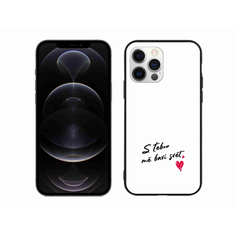 Gélový kryt mmCase na iPhone 12 Pro Max - zamilovaný text 1 biele pozadie