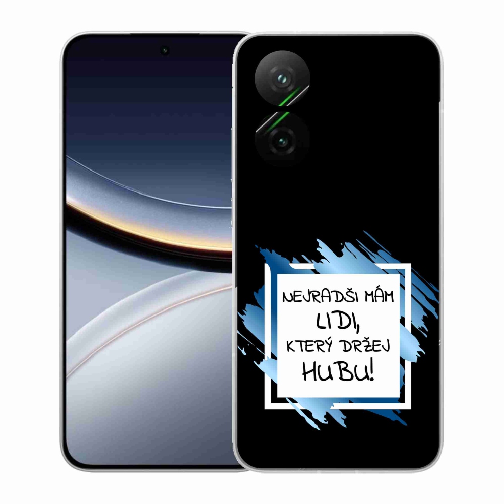 Gélový kryt mmCase na Xiaomi Poco F7 5G - vtipný text 7 bieločierne pozadie