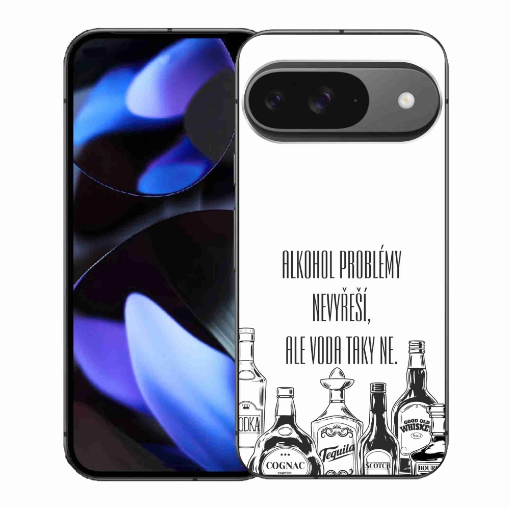 Gélový kryt mmCase na Google Pixel 9/9 Pro - vtipný text biele pozadie