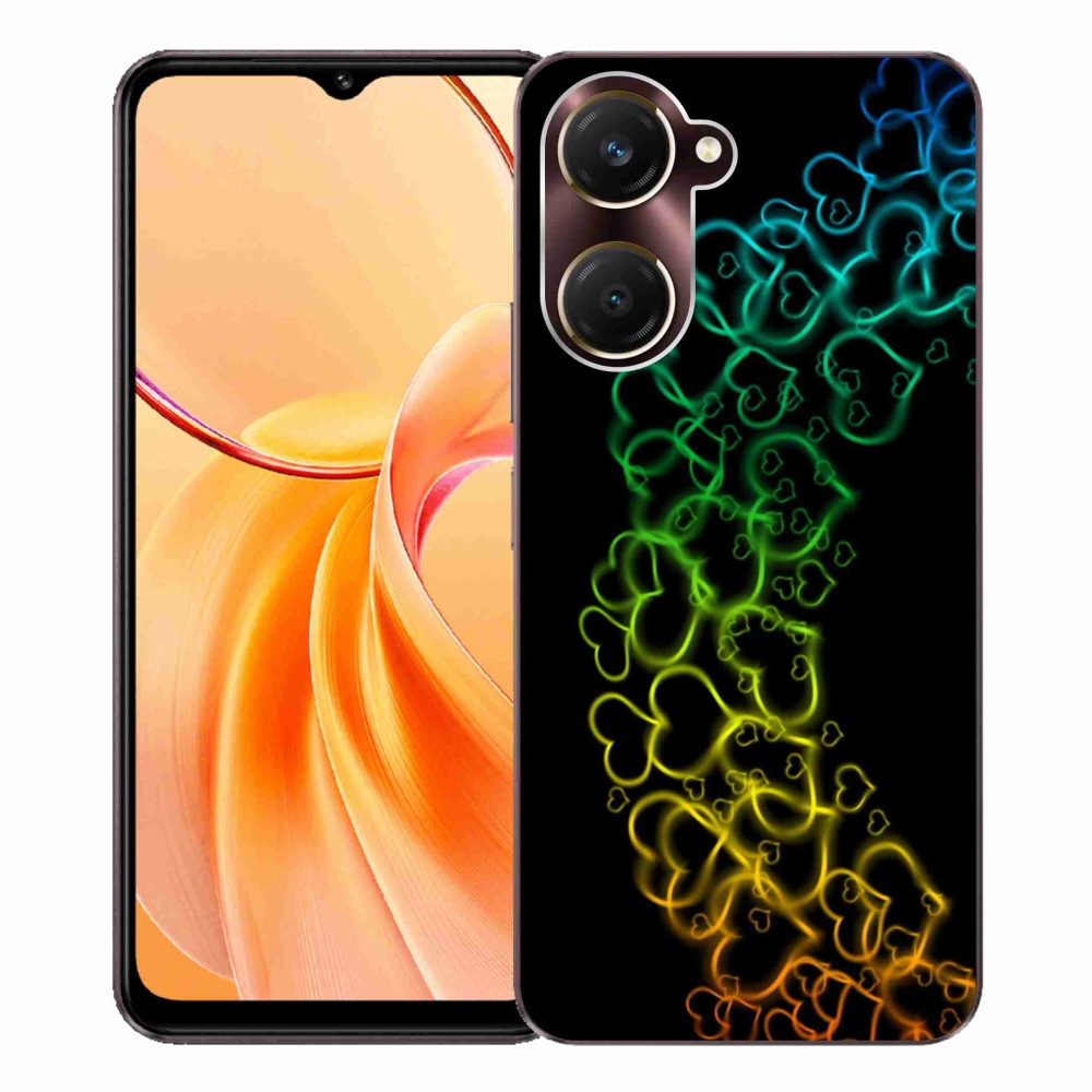 Gélový kryt mmCase na Vivo Y28s 5G - farebné srdiečka