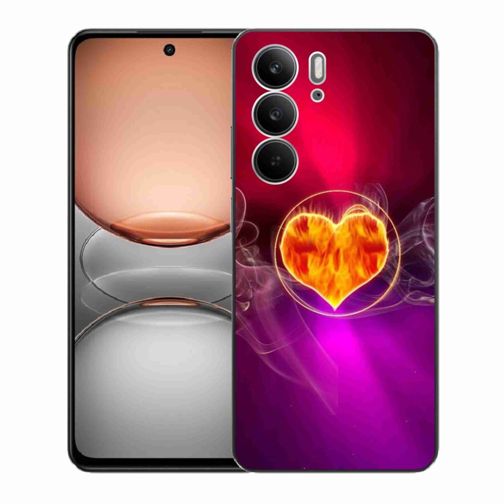 Gélový kryt mmCase na Realme C75 - ohnivé srdce