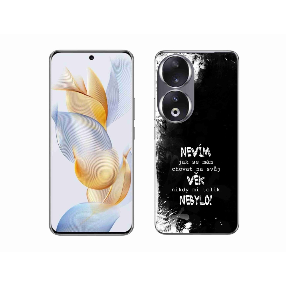 Gélový kryt mmCase na Honor 90 - vtipný text 14 čierne pozadie
