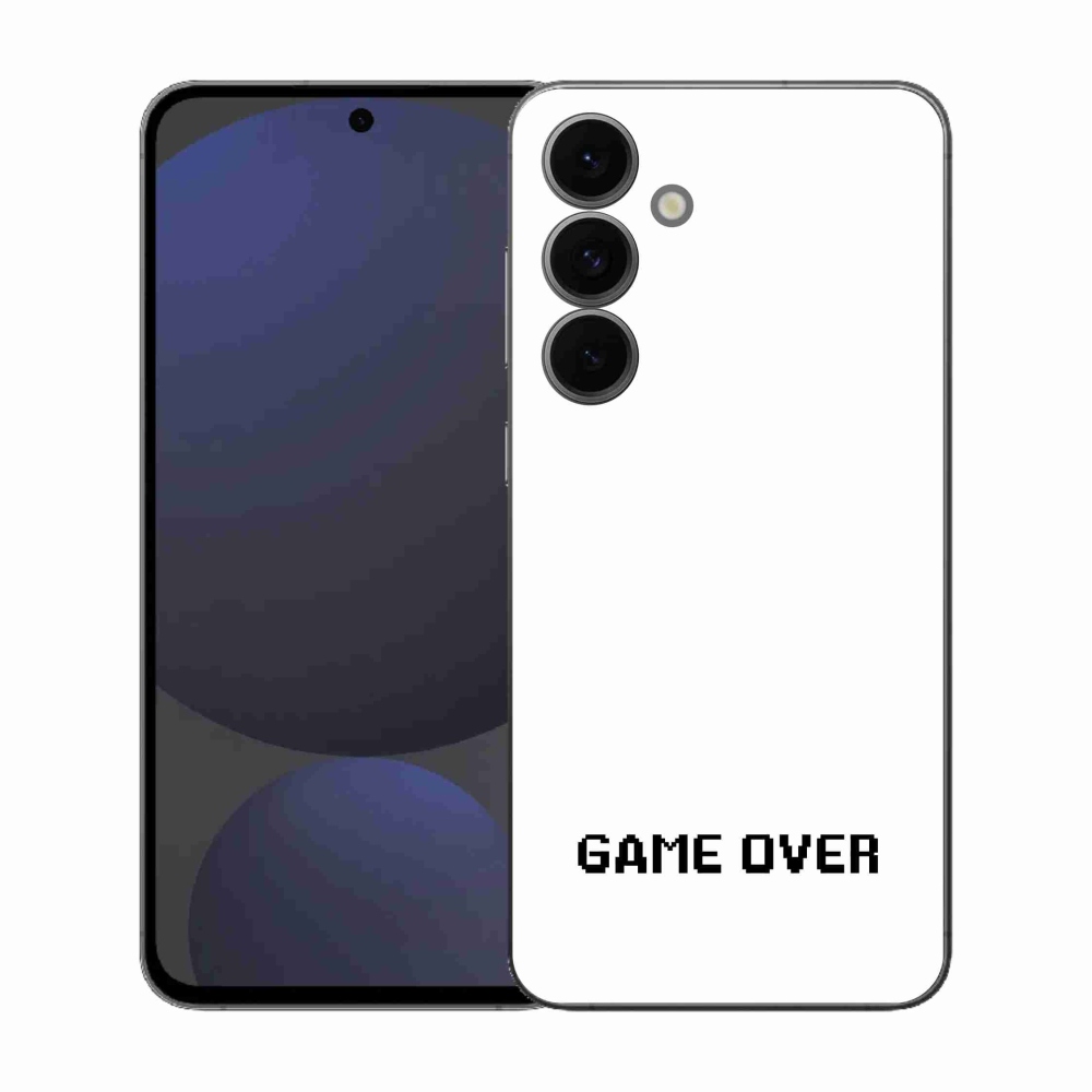 Gélový kryt mmCase na Samsung Galaxy S25 FE - game over biele pozadie