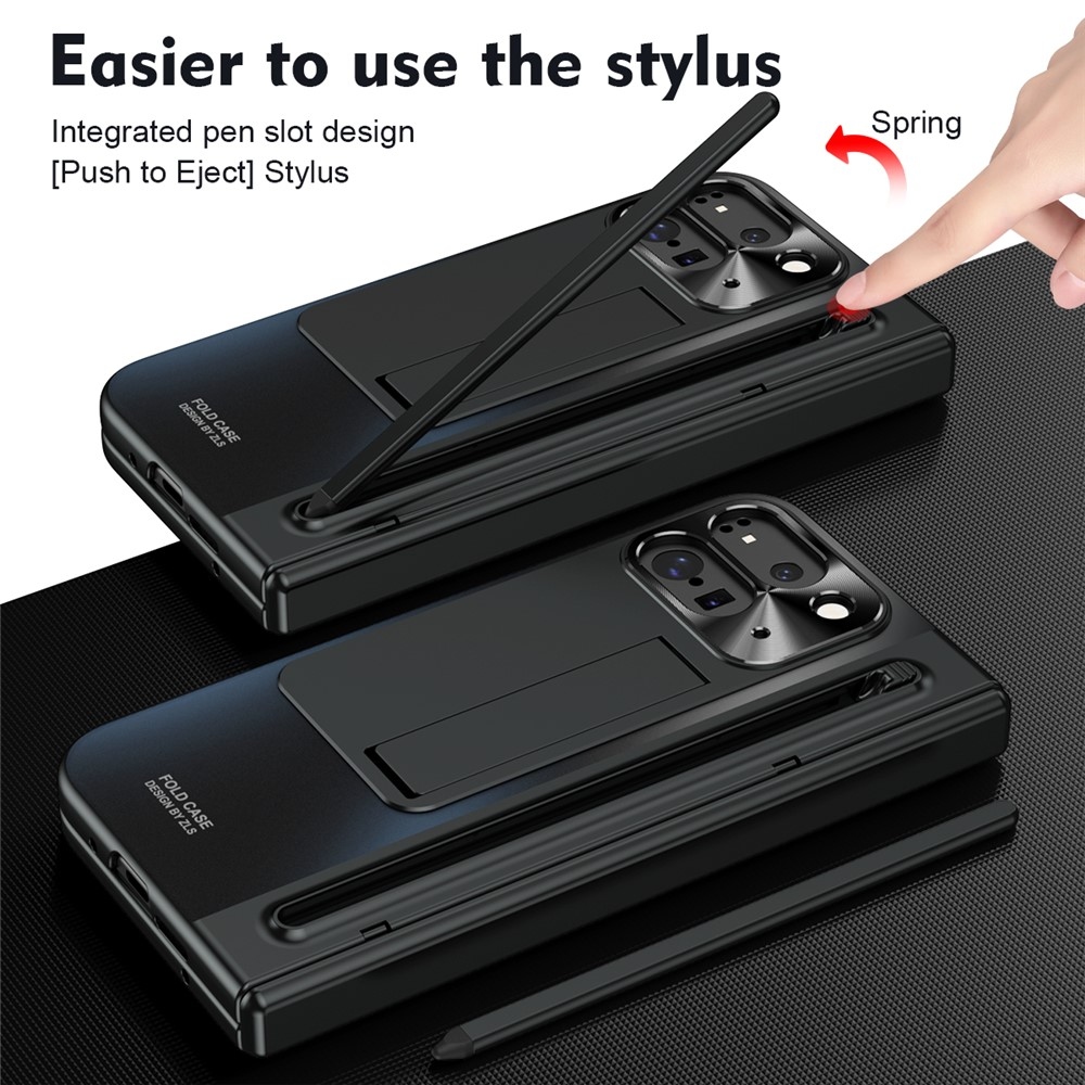 Hinge plastový kryt so stylusom a ochranou displeja na Google Pixel 10 Pro Fold - čierny