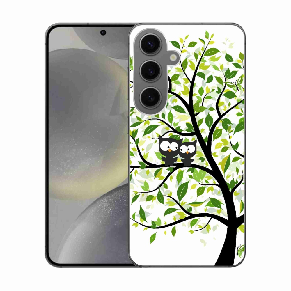 Gélový kryt mmCase na Samsung Galaxy S24 - sovičky na strome