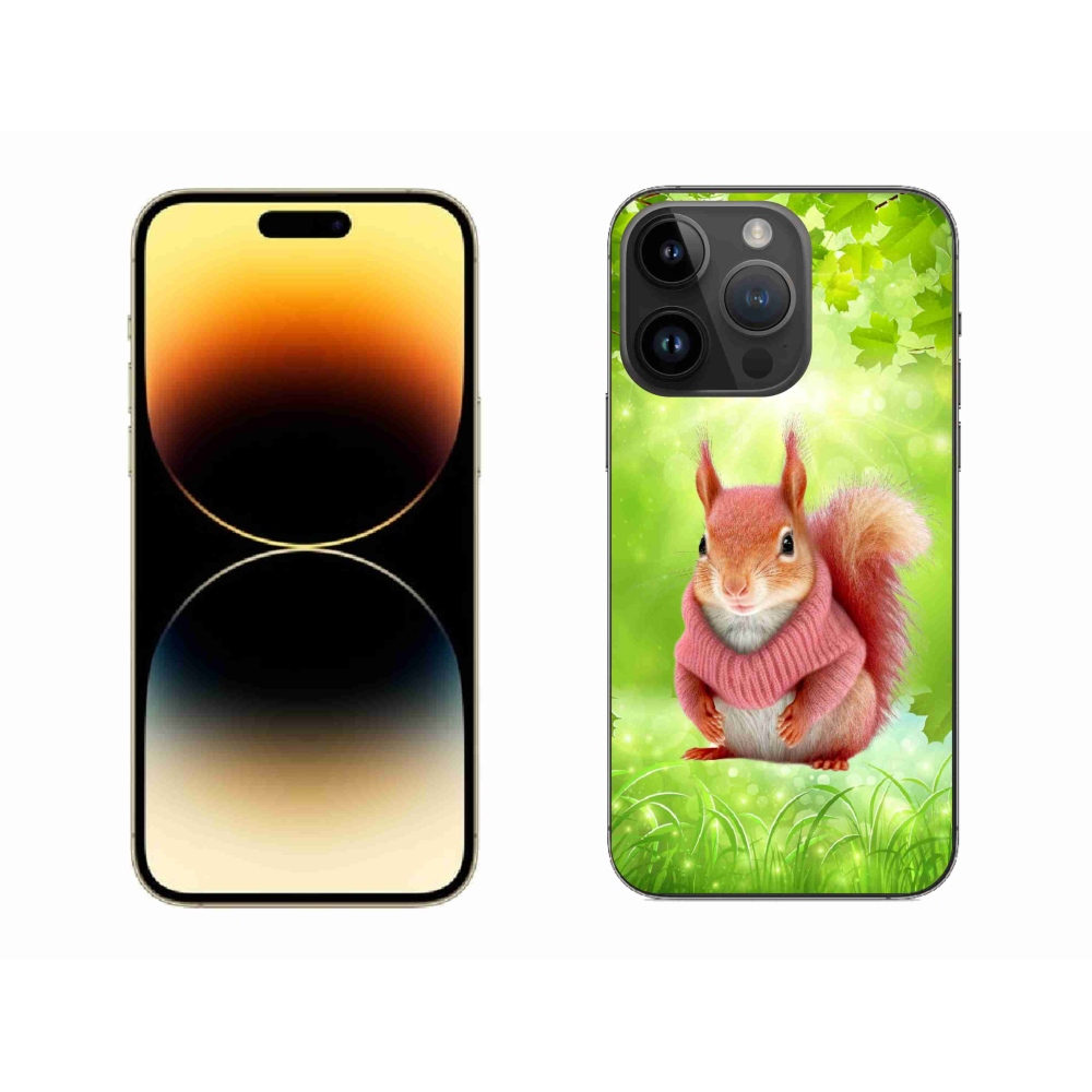 Gélový kryt mmCase na iPhone 14 Pro Max - veverička vo svetri