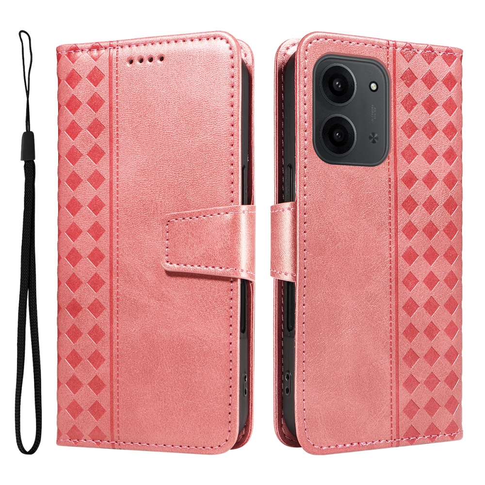 Grids knižkové púzdro na Xiaomi Redmi 15C 4G/5G (173mm) - ružovozlaté
