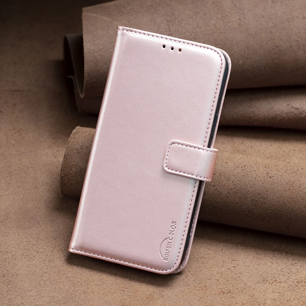 BNF knižkové púzdro na Samsung Galaxy S25 Edge - ružovozlaté