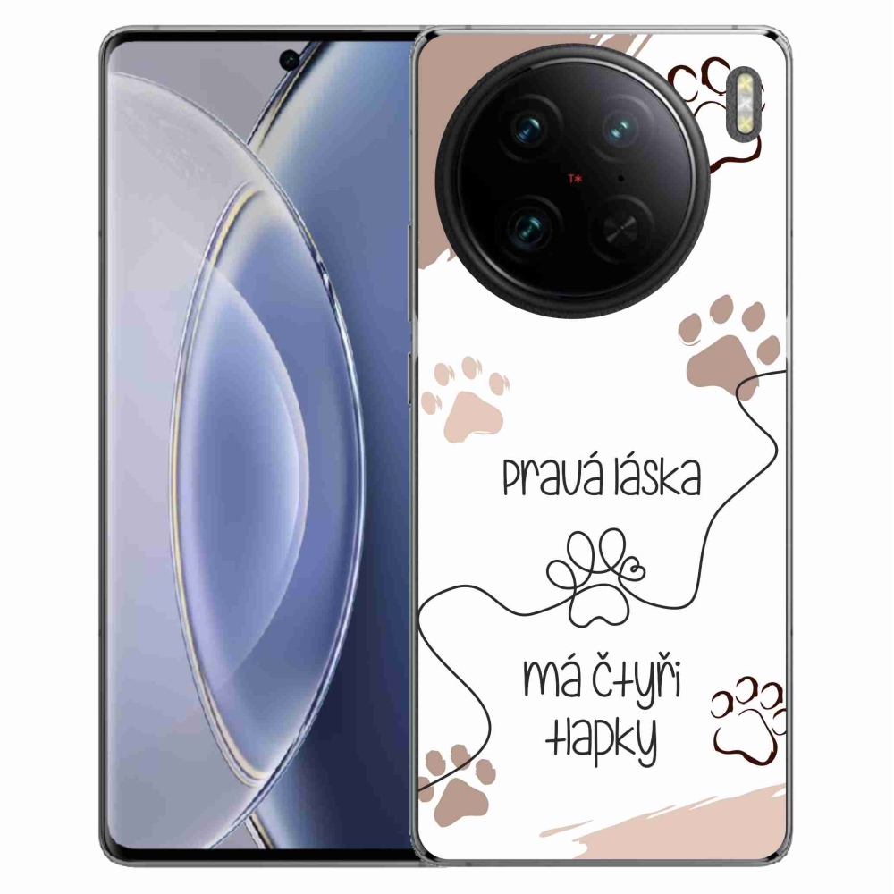 Gélový kryt mmCase na Vivo X90 Pro - psí motív 1 biele pozadie