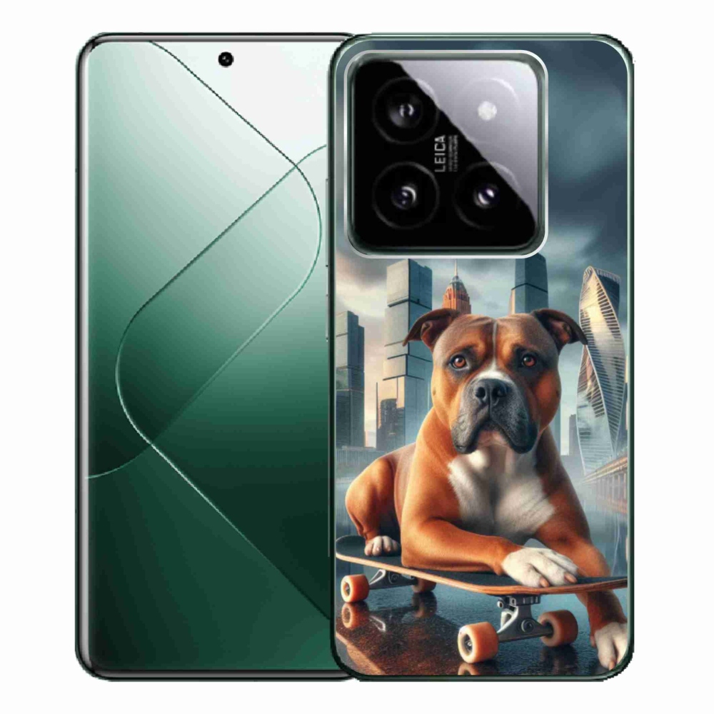 Gélový kryt mmCase na Xiaomi 14 Pro - pes na skateboarde