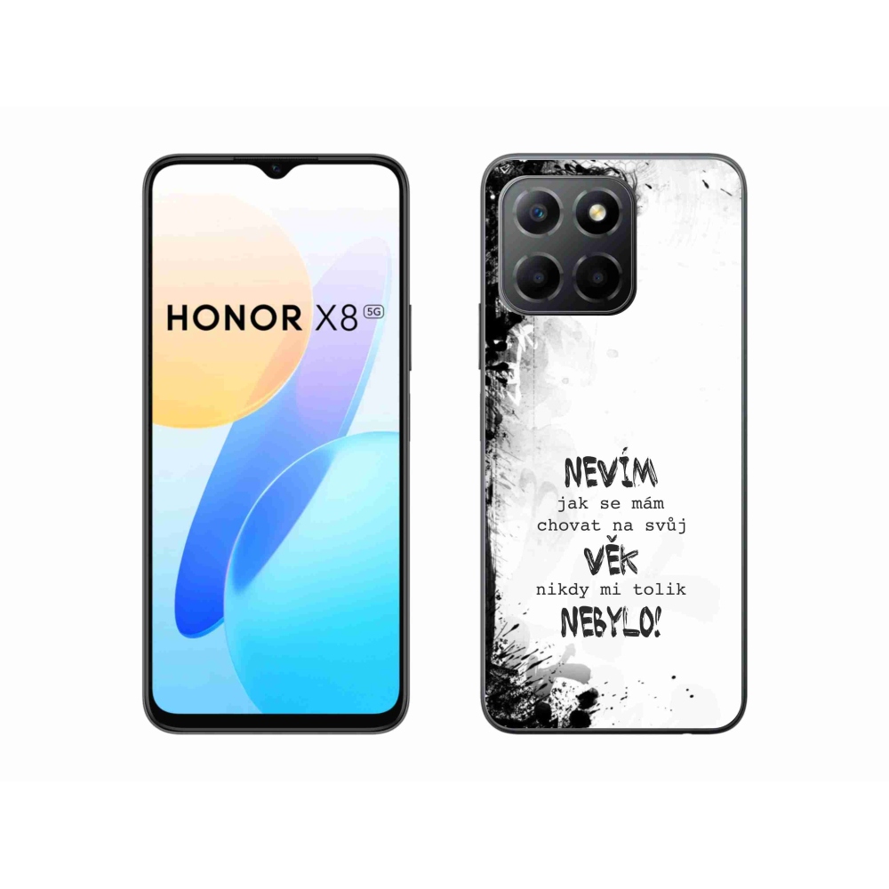 Gélový kryt mmCase na Honor X8 5G/Honor 70 Lite 5G - vtipný text 14 biele pozadie
