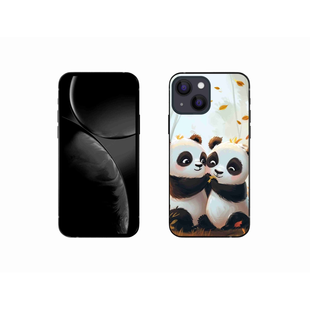 Gélový kryt mmCase na iPhone 13 mini - pandy